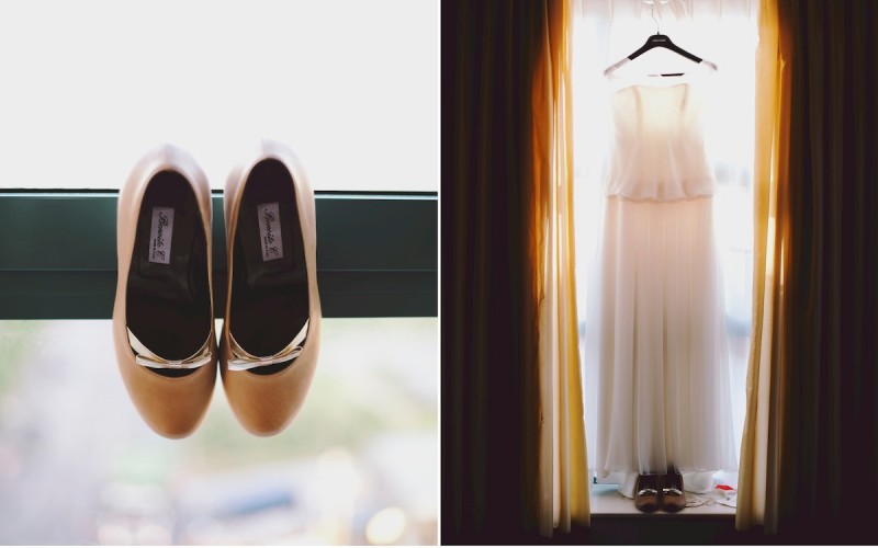huwelijkskleed jurk en schoenen